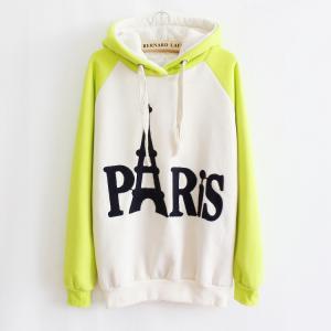 Embroidered Hooded Sweater Letters A 091108