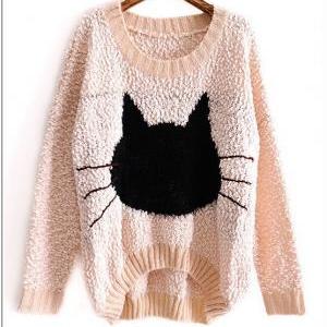 Cat Big Yards Sweater Bacgg