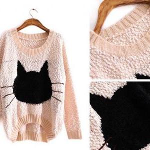 Cat Big Yards Sweater Bacgg