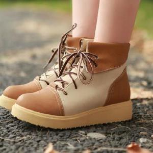 Spell Color Flat Boots With Thick Soles Bbbbe