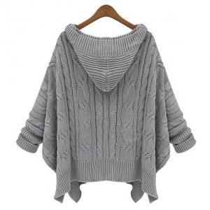 Hooded Cardigan Sweater Coat Bcibh