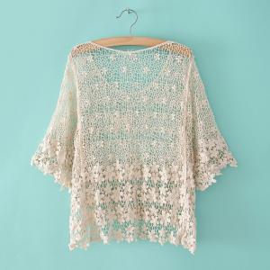 A 071133 Fashion Crochet Hollow Shirt
