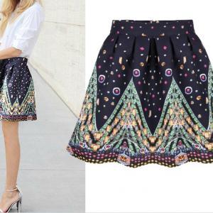 Retro Print Skirt