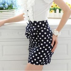 Black Bow Wave Point Skirt