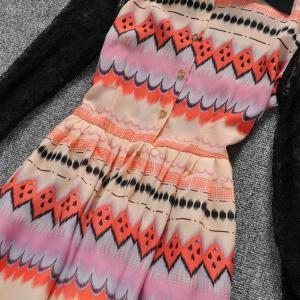 Lace Long-sleeved Chiffon Dress Afajeh