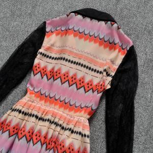Lace Long-sleeved Chiffon Dress Afajeh