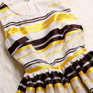 Striped Organza Sleeveless Dress Mte