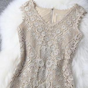 Embroidery Sexy Vest Dress