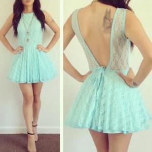 Sexy Lace Halter Dress Mx61242