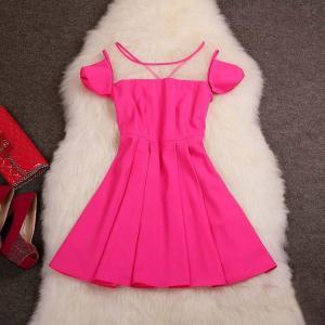 Fashion Candy Color Stitching Dresses J707j