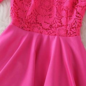 Stitching Lace Dress J707dh