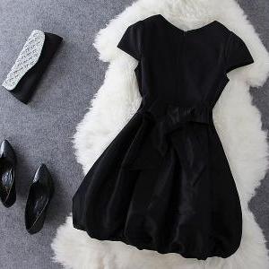 Fashion Embroidered Black Dress J707di