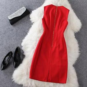 Fashion Red Sleeveless Dress Gh804db