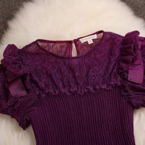 Slim Lace Stitching Dress #ba808ej
