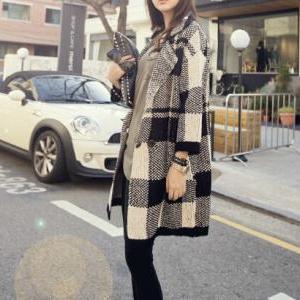 Loose Knit Cardigan Sweater Ad813a