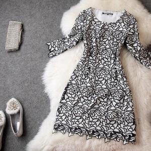 Soluble Flowers Embroidered Dress Mg818ff