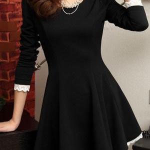 Lace Long-sleeved Dress Abagbd