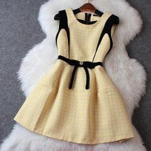 Slim Stylish Bow Jacquard Dress Az901cj