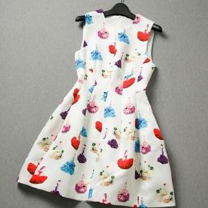 Fashion Sleeveless Printed Dress Qw912de