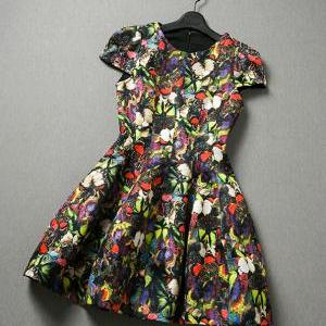 Fashion Butterfly Print Dress Qw912df