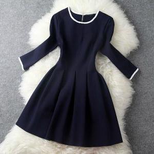 Fashion Dark Blue Dress