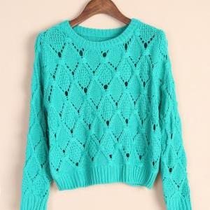 Retro Hollow Hedging Long-sleeved Sweater Nb929bh