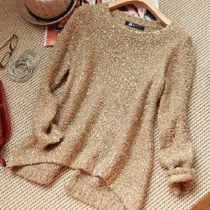 Gold Split Sweater Cx109bh