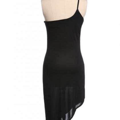 Sexy Oblique Shoulder Asymmetrical Dress Fjx1