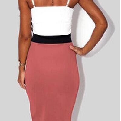 Fashion Stitching Shoulder Strap Dress 4106258