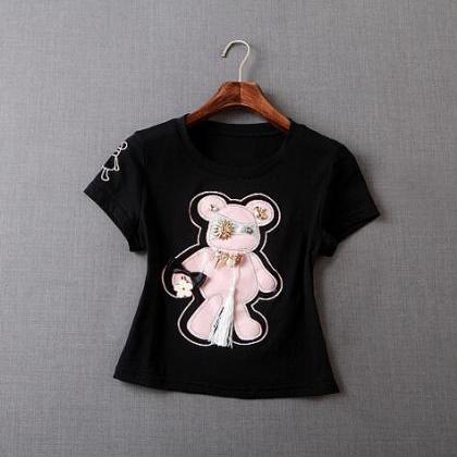 Cartoon Bear T-shirt And Pink Skirt Suit 6041892 On Luulla