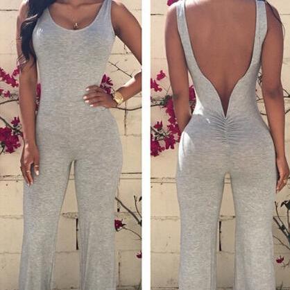 Sexy Backless Bell-bottoms Jumpsuit 3221740