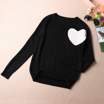Fashion Color Pure Loving Heart Sweaters 7036081