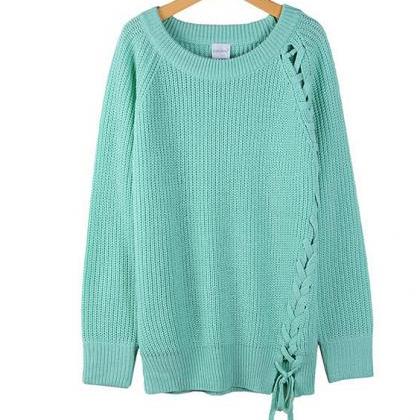 Fashion Round Neck Long-sleeved Sweater L71051