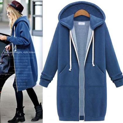 Winter Fashion Zipper Hooded Coat 1598230