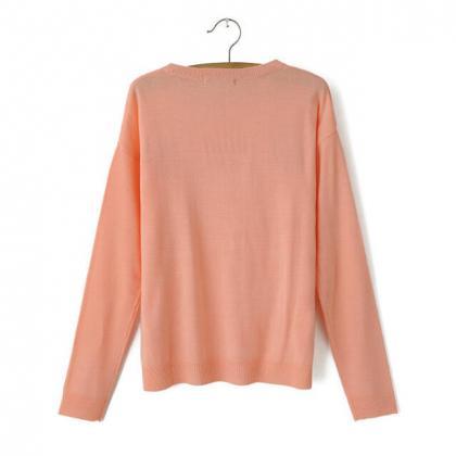 Fashion Peach Heart Knit Sweater 7150569