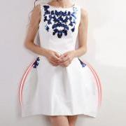Embroidery Slim Dress AFBEDC