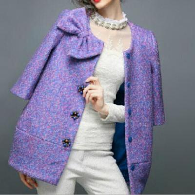 Bow fashion woolen coat jacket BH1127BG