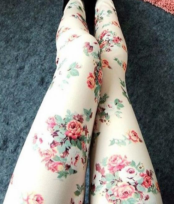 Rose Leggings Pantyhose Jchbc