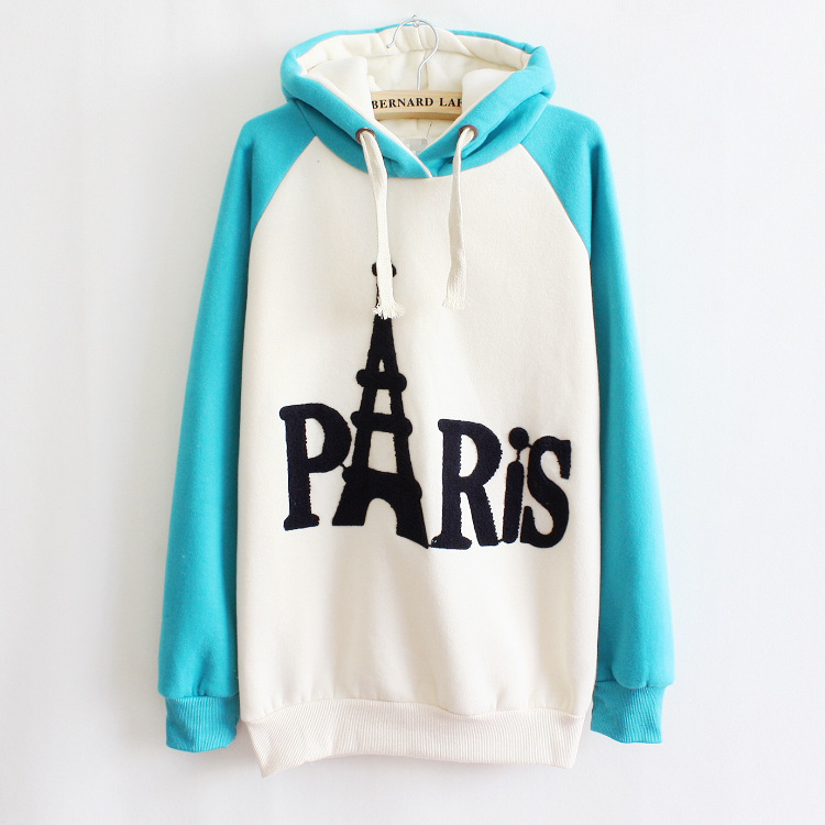 Embroidered Hooded Sweater Letters A 091108