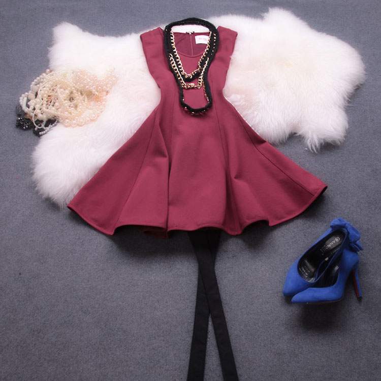 Slim Fashion Sleeveless Vest Skirt Dress Cc005147dr