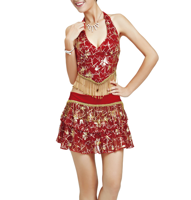 Floral Designs Fringed Sexy Costumes Two-pieces Suit Jea