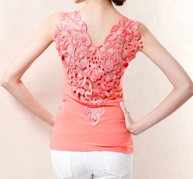 Openwork Embroidery Sexy Upscale Vest Ht625af