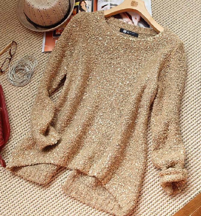 Gold Split Sweater Cx109bh