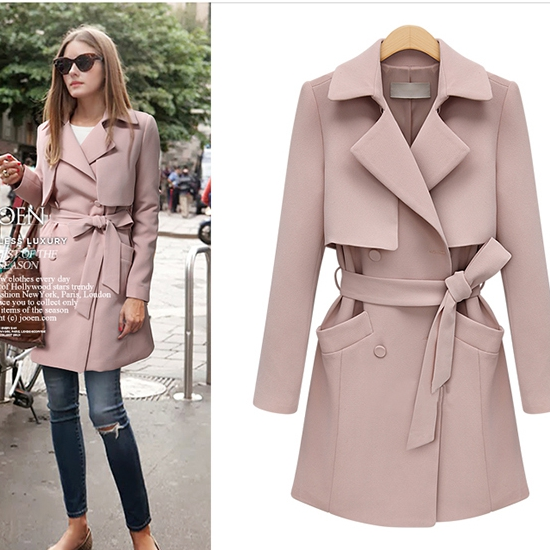Fashion Pure Color Double-breasted Coat 4716380 on Luulla