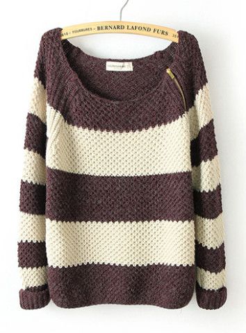 Striped Long-sleeved Pullover Sweater BBCEE on Luulla